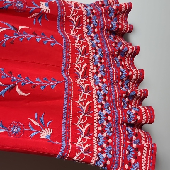 ANTHROPOLOGIE AKEMI + KIN "Lila" Embroidered Linen Blend Floral Dress Size XS - Picture 4 of 16